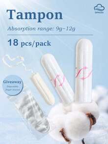 18 unidades, Tampones, Toallas sanitarias para mujeres, Altamente absorbentes, a prueba de fugas, transpirables, inodoras, no contienen blanqueador de cloro, fragancias ni tintes, para nadar