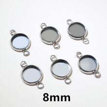 10pcs 8-30mm Inner Size Double Loops Stainless Steel Gold Color Pendant Cabochon Blank Base Tray DIY Accessories For Bracelet Necklace Earrings - Double Hanging Bottom Bracket - View 15