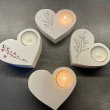 Silicone Heart Candle Holder Mold - DIY Resin & Concrete Casting Moulds, Tealight Holder For Home Decor Crafts