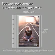 Youcheng Youpin 1 peça de álbum de fotos fofo 4x6, fichário de fotos de cartão postal Kpop de 6 pol., livreto de adesivos faça você mesmo em cores sólidas, preto/branco/transparente, álbum de fotos de grade única em atmosfera simples e de cor sólida, folhas soltas de PP, sem ácido e sem PVC, para armazenar cartões de fotos, armazenamento e exibição de fotos de família