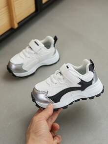 1 Pair Kids' New Fashion Sneakers, Color Block Design, & Versatile, Suitable For Boys & Girls, Outdoor Sports, Walking, Traveling