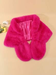 Fashionable New Faux Fur Soft & Fluffy Outdoor Casual Warm Women Shawl, Autumn/Winter - Long White Beard - View 8