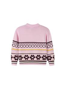 Annil Children's Clothing For Girls, Girls, Boys, Boys, Adults, Teenagers, Round-Neck Long-Sleeved Knitted Sweaters, Fair Island Jacquard Fashionable Loose Sweaters For Winter