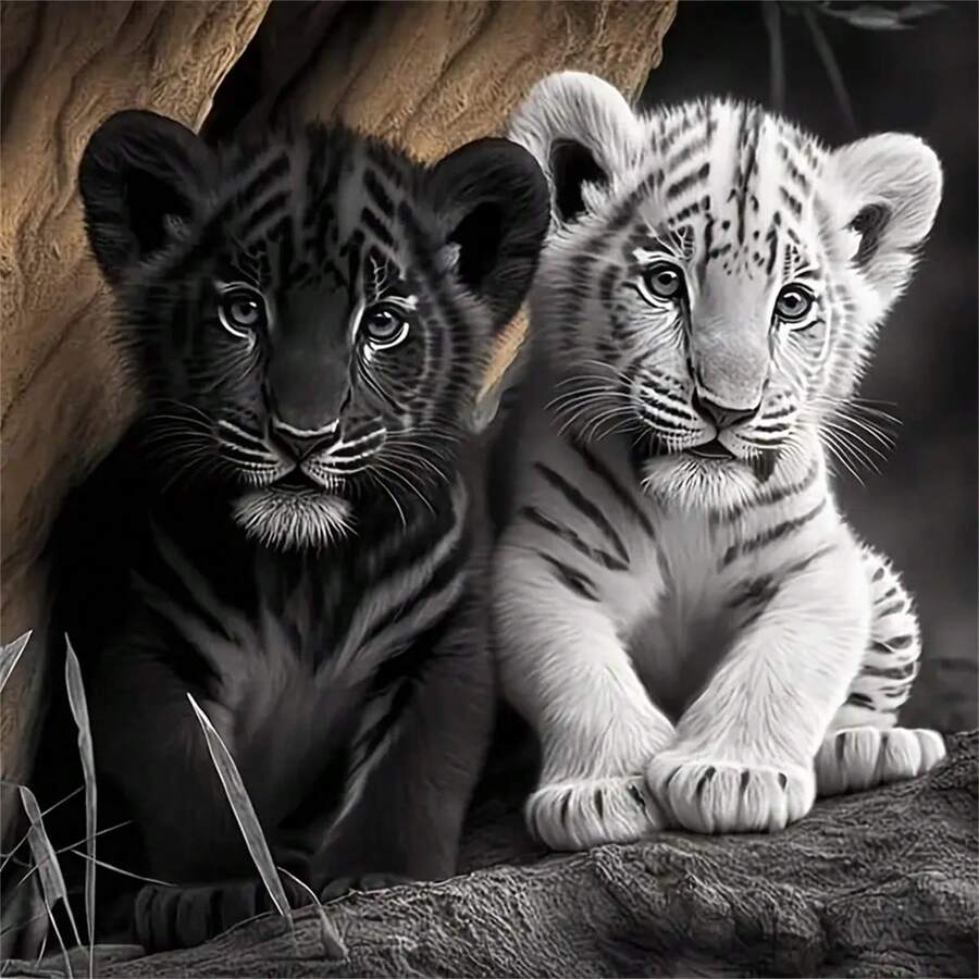 Bộ tranh đính kim cương 5D Tiger's Sparkle - Tranh thêu kim cương tròn đầy màu sắc rực rỡ, phù hợp cho người lớn và người mới bắt đầu, thủ công tự làm, tạo nên tác phẩm trang trí tường tuyệt đẹp, thư giãn.