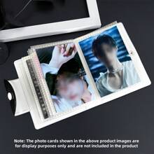 1 pezzo Semplice Portafoto Nero Sangue Scuro, Porta Card EN-HYPEN, Merch EN, Album, Raccoglitore Kpop in Materiale PU Lucido, Busta Portafoto 3-3,5 pollici, Libro Card Creativo con Simbolo Luna e Stella, Libro Card Esclusivo Star Chasing