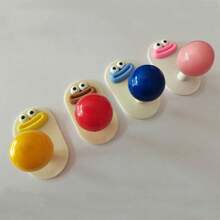 1 Ganchillo con forma de dibujo animado, usado para colgar ganchos de pared resistentes, ganchos autoadhesivos para toallas, chaquetas, ganchos transparentes impermeables, adecuados para duchas de baño, cocina, llaves, puertas, modificaciones en el hogar al aire libre, ganchos prácticos para colgar sombreros, llaveros, joyas