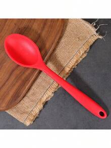 11 英寸硅胶烹饪勺 | 长柄搅拌勺 | 大号不粘厨房勺，用于混合、搅拌、涂油和盛菜 | 耐用、易清洁的烘焙工具 - 彩色 - 查看 8