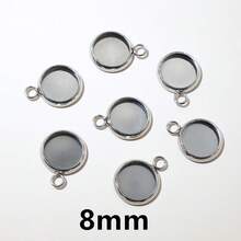 10pcs 8-30mm Inner Size Single Loop Stainless Steel Gold Color Pendant Cabochons Blank Base Tray DIY Jewelry Making Accessories Findings - Single Hanging - View 20