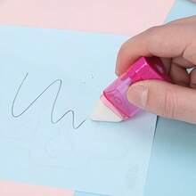 4 件随机颜色多功能橡皮擦和铅笔刀 - 二合一便携式文具工具，适合学生和办公室使用，无需电池，塑料结构，美术用品礼物