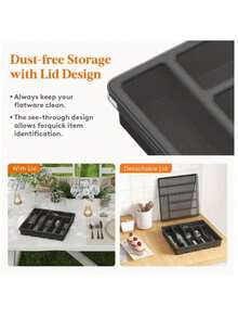 1 pieza Caja de almacenamiento de utensilios de cocina de estilo cajón grande, bandeja de herramientas de cocina expandible, rejilla de cubiertos ajustable, organizador divisor de espátulas de cocina y herramientas pequeñas de plástico - Multicolor - Ver 5