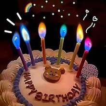 1pc Red & White Number & 12pcs Colorful Flame Birthday Cake Candle Set, Numbered Candles 0-9 For Cake Decor, Cartoon Red & White Birthday Cake Candles, Animated Birthday Candles, Cupcake Toppers, Cute Candles For Cartoon Theme Party, Birthday Celebration, And Other Parties