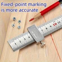 30cm/40CM Metal Carpenter Carpentry Square Woodworking Tools Carpentry Steel Ruler Positioning Limit Block Measuring Marking Gauge A Square Measuring Mark For A Stop Block