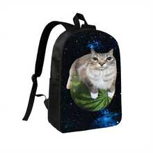Funny Watermelon Cat Backpack - Lightweight School Bag With Adjustable Strap, Zipper Closure, Black & White Meme Design For Students, College, Travel - Durable Canvas Daypack For Everyday Use, Student Essentials, Playful Print, Sturdy Construction, College Essentials, Fun Print, Hand Washable, College Students, For Teenager - màu đen - Xem 7