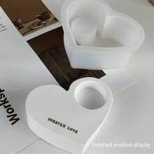 Silicone Heart Candle Holder Mold - DIY Resin & Concrete Casting Moulds, Tealight Holder For Home Decor Crafts