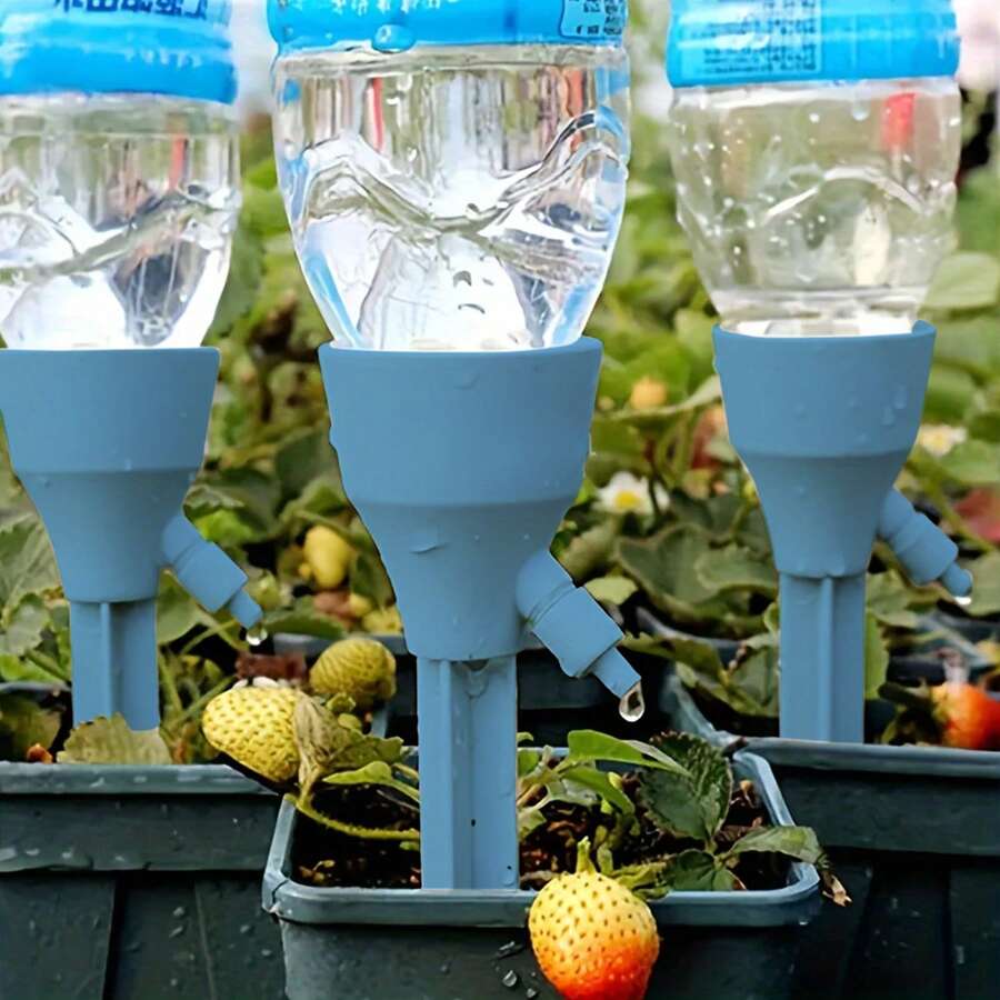 5-Pack Self-Watering Spikes – Adjustable Drip Irrigation Kit For Indoor & Garden Plants | No Battery Needed | Universal EU/US Bottle Thread Compatibility | Slow-Release Watering System For Vacation & Busy Plant Owners - Blue - View 1