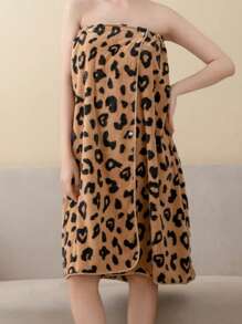 1pc Women's Wearable Bath Towel, Multiple Colors, Polyester Fiber Jacquard Heart & Letter Pattern Bathrobe Or Kitchen Hand Towel, Face Towel, Hair Drying Cap, Absorbent Quick-Dry Soft, Suitable For Bathroom, Hotel, Party, Beach, Travel, Holiday Gift