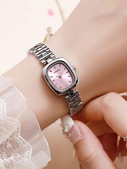 LI Piece Square Dial Watch, Vintage, Elegante Studded Numerals Inlay ation, Stainless Steel Detachable Strap Perfect Everyday Wear, Birthday s, Parties, Holiday Gatherings, As The Ideal Yourself Or Friends view 3