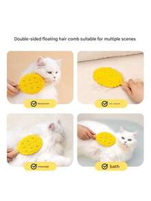宠物榴莲按摩梳猫毛脱毛梳猫毛清洁刷梳多功能刮毛器毛刷 - 彩色 - 查看 11