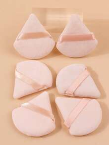 6个杏色粉扑，三角形化妆海绵，超柔软干湿两用定妆粉扑，便携化妆工具 - 杏色 - 查看 7