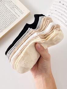 5双装女士蝴蝶结中筒袜，舒适透气，四季皆宜，颜色随机搭配 - 彩色 - 查看 6