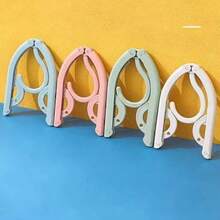 1/10/20/30 قطعة شماعة ملابس قابلة للطي وحمل محمولة باللون الأزرق الفاتح، مناسبة للسفر، رف تجفيف مانع للانزلاق، مثالية للسفر