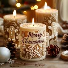 Moules en silicone thème de Noël - Moules en silicone pour sapin de Noël, renne, bonhomme en pain d'épices, moules en forme de cylindre de Noël DIY amusants pour résine, projets artistiques, moules à savon, moules de pierre d'aromathérapie cylindrique DIY Décoration, blanc, outil d'artisanat pour la fabrication de bougies 1 pièce Décorations de Noël Pyjamas de Noël Cadeaux de Noël Décoration de Noël