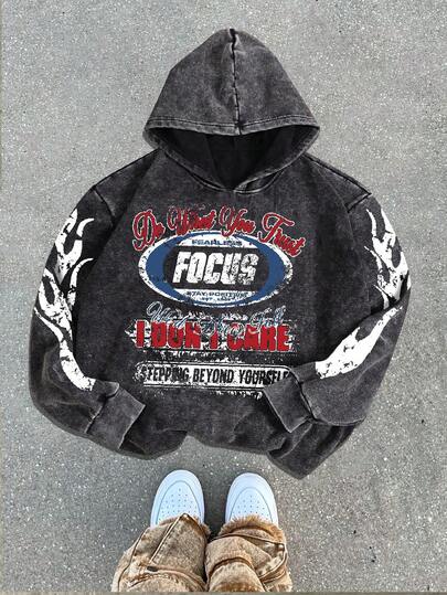 1pc Men's Casual Hoodie With Racing Car Creative Print, High-Quality Fleece Sweatshirt For Autumn/Winter