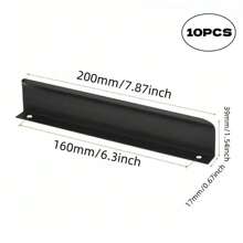 5 paquetes de tiradores de borde de dedo negro para gabinetes, armarios, cajones, manijas de gabinete de cocina, tiradores ocultos de aluminio moderno mate negro para puertas de armario