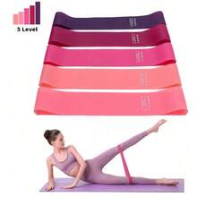 Set de 5 bandas de resistencia graduada de 5 niveles | Herramienta auxiliar multiuso para estiramiento, moldeado, rehabilitación y entrenamiento de fuerza adaptable - Morado - Ver 1