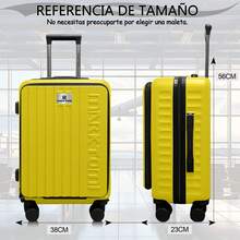 Maleta Cabina 20'' Con Portavasos, Cajón Y Candado  10kg - Amarillo - Ver 2