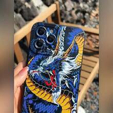 Funda protectora de teléfono anti-caída de cobertura completa negra mate de anime dragón para Apple 15/14/13/12/11/7/8/7plus/8plus/XSMAX/XS/X/XR - Mezcla de colores - Ver 3