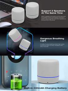 Wireless Portable Mini Breathing Light Bluetooth Speaker With Lanyard, Built-In Rechargeable Battery - Multicolor - View 7