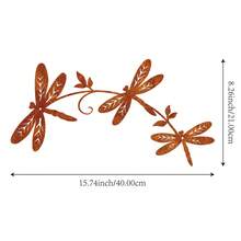 1PC Rusty Metal Dragonfly Wall Art Decor, Easy-To-Install Wrought Iron Decoration, Cross-Border American-Style For Garden Fence, Ideal For Indoor Outdoor Use, Perfect Housewarming Home Decor Gift - Rust Brown - View 11