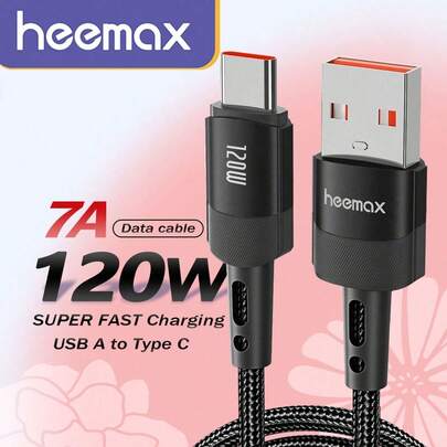 120W Max Fast120W 充电 Type C 线缆 7A USB A 至 USB C 快速充电线兼容 16/15/15Plus/15 Pro/15 Pro Max、Honor Realme Oneplus OPPO USB Type C 充电线数据线 Advance 快速充电 Forng S24 23 Ultra S22 S21 快速充电