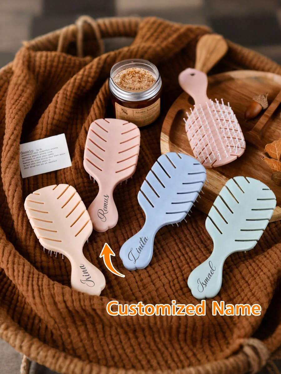 1pc Customized Name Children Hair Accessory Comb, Personalized Girl Hair Decor Hair Brush, Customized Name Friend Gift Family Gift Girl Mother Teacher Gift, Hair Brush, Hair Comb - Multicolor - View 1