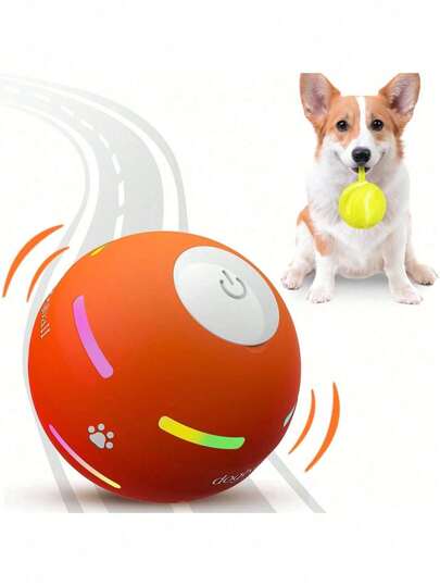 1 st. färgslumpmässig smart hoppboll för husdjur är en intressant interaktiv leksak med USB-laddning, termoplastiskt gummi, slumpmässig rörelse, lämplig för hundar i liten storlek, två färger att välja mellan, lämplig för små hundar att leka med.