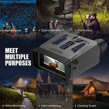 4K Night Vision Goggles Binoculars With LCD Screen 4K Night Vision Binoculars For Adults, Dual Night Vision Modes Binoculars With 4000mAh Battery, 64GB SD Card Included For Adventure And Surveillance,Tracking Up To 500 Meters