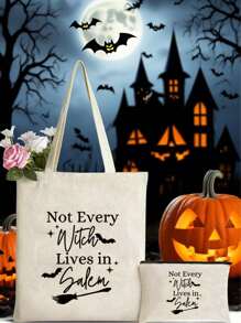 Halloween Themed Makeup Bag, Polyester Makeup Bag, Zippered Storage Bag, Pumpkin Skull Pattern, Unisex Adult Travel Toiletries Storage Bag, Halloween Gifts,Perfect For Organizing And Storing Cosmetics, Portable Makeup Bag Ideal For Gifts,