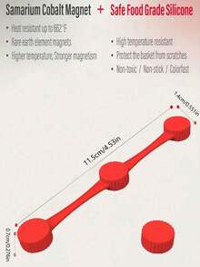 3pcs Air Fryer Magnet Silicone Buckle For Fixing Air Fryer Baking Paper, Safely Lock Disposable Liners And Prevent Paper Burning, Red - Multicolor - View 4