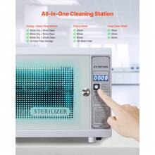Nail Tool Cleaning Machine, 12L Large Capacity, Multi-Functional Tool Cabinet Cleaner Box With Timer Setting, Tempered Glass Door, 185nm Wavelength, For Labs, Home, Nail Salons, Beauty Salons - US A Type Plug(110-127V) - View 4