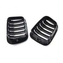 Pair Double-Line Glossy Black Style Car Front Kidney Grille Slat Style Grill For BMW E46 4 Doors 1998 1999 2000 2001 Car Styling - Glossy Black - View 8