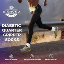 6 Pairs Men's Ankle Socks Non-Skid Grip Diabetic Ankle Quarter Socks Non Binding Loose Fit Top - trắng - Xem 5