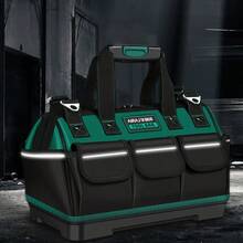 1 件重型帆布牛津布工具包，大容量电工木工便携式工具收纳袋，防水，带多个隔层，可存放螺丝、钉子、钻头等