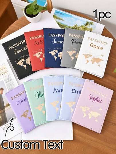 Portapassaporte de cierre magnético de PU personalizado, funda de pasaporte personalizada con texto grabado con láser, regalo de viaje, billetera de pasaporte, regalo de viaje para la familia