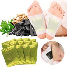 20/40片艾草生姜足贴，放松身心，改善睡眠质量。草本成分有助于缓解足部疲劳。深层清洁足贴，用于足部护理，自粘式足贴 - 彩色 - 查看 1