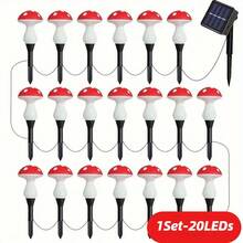 20/12/8pcs Outdoor Garden Corridor Lights, Solar Mushroom Lights Outdoor Decoration, Outdoor, Garden Path Landscape Courtyard Autumn Festival Path Lights Autumn Festival Holiday Decoration, Holiday Season, Thanksgiving, New Year Gift, IP44 Waterproof - 20PC LED燈 - 查看 1