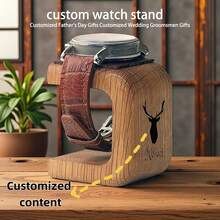 1 Personalized Handmade Solid Wood Dial - Unisex Display Stand - Customizable With Name, Date And Message - Perfect For Halloween Or Christmas Display - Brown 2.76in*2.36in*1.97in - View 7