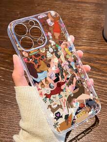 1 件腊肠犬图案透明 TPU 全身防震防指纹手机壳适用于 防水防摔防刮 - 彩色 - 查看 4