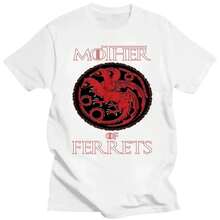 2024 Men Casua LFarm N Fancy Mother Of Ferrets T-Shirt-Men's BlackC T-Shirt Graphic Oversized Breathable Streetwear S-4XL - 白色 - 查看 1