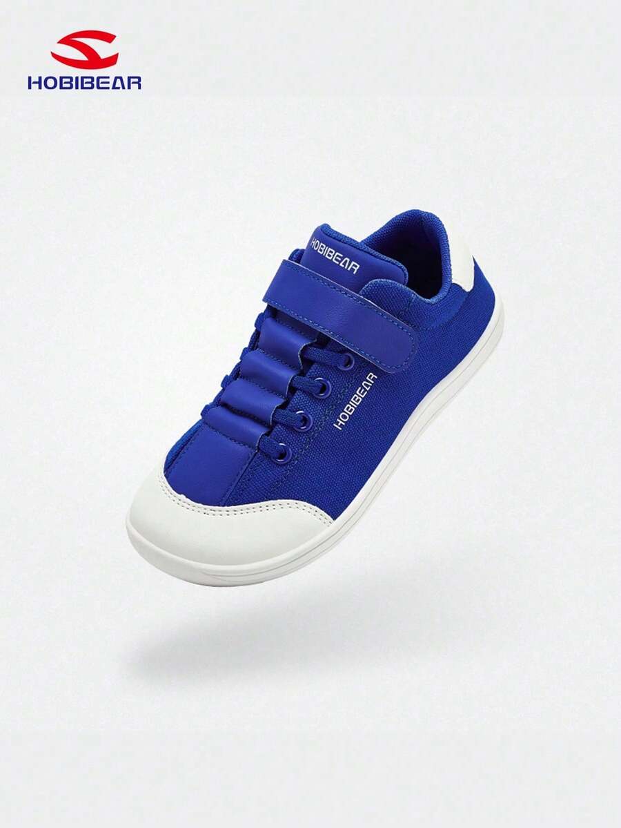 HOBIBEAR 儿童户外橡胶底防滑女童鞋，宽鞋头设计适合宽脚，柔软帆布极简零落差幼儿鞋，舒适适合户外行走，男女童均有，春夏秋季款。 - 藍白色 - 查看 1